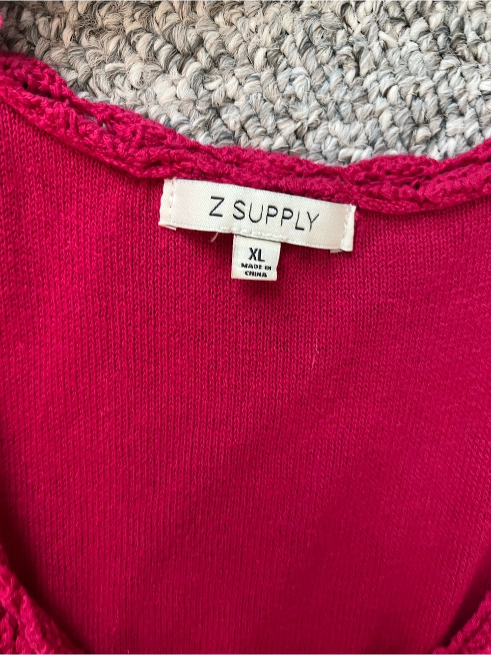 Z Supply Women's Hot Pink Crewneck Knit Sweater